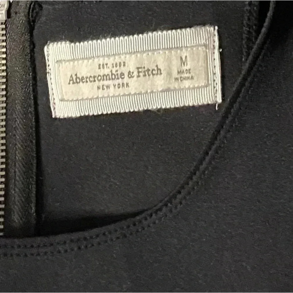 ABERCROMBIE & FITCH | Black Neoprene Scuba Knit Fit & Flare Skater Dress Size M - Picture 8 of 9